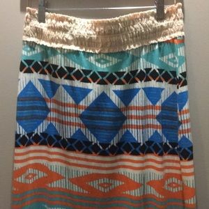 NWOT Threads 4 Thought bright Aztec maxi skirt.